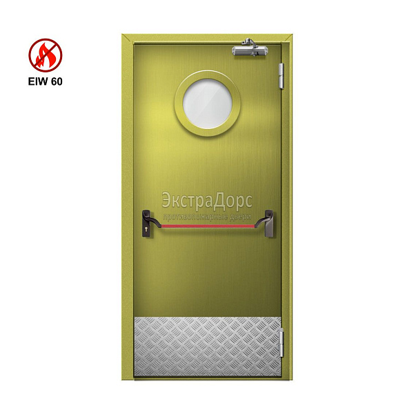 Противопожарная дверь EIW 60 ДОП-01-EIW-60 ДП54 однопольная остекленная стальная с антипаникой в Долгопрудном  купить
