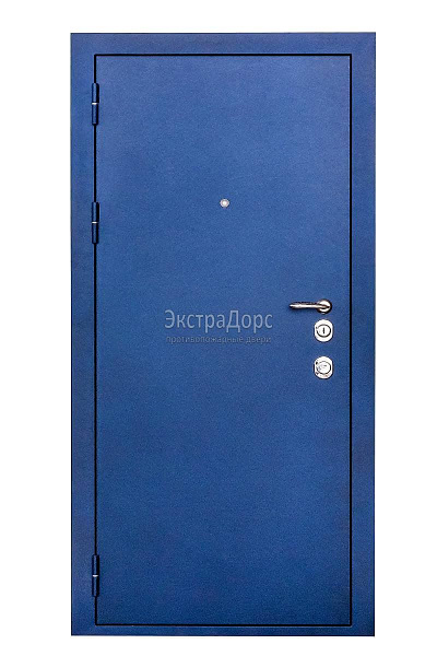 Противопожарная уличная дверь металлическая утепленная EIW 60 синяя глухая однопольная в Долгопрудном  купить