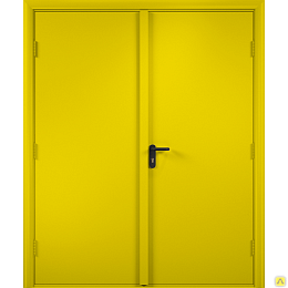 Внутренняя противопожарная глухая дверь люминесцентно-желтая