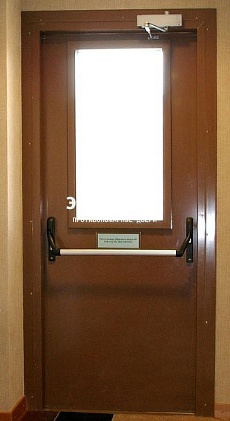Противопожарная дверь EI 30 с антипаникой и стеклом в Долгопрудном  купить